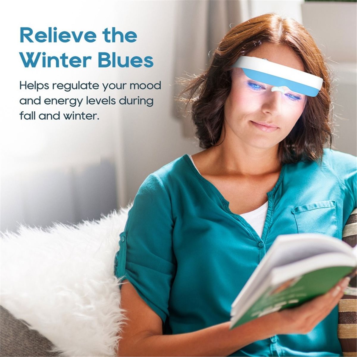 Light Therapy Glasses - نظارات العلاج الضوئي DT75BG، مصباح علاج