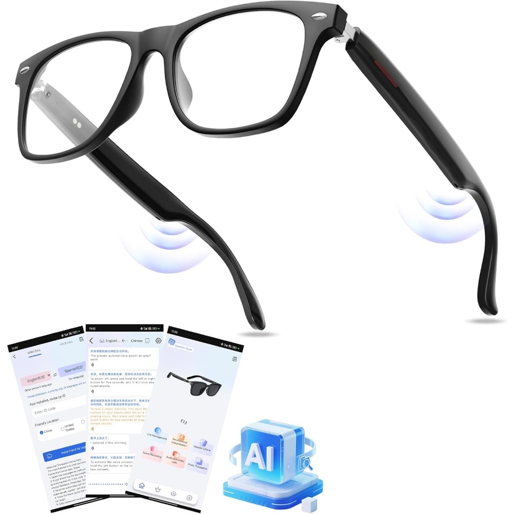 Smart Glasses Lens - نظارات ذكية مع ترجمة فورية، وسماعات