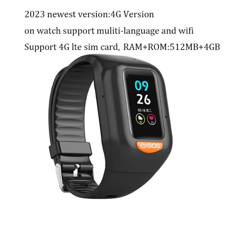 Fall Detection Watch - أحدث المسنين 4G ساعة ذكية الرجال