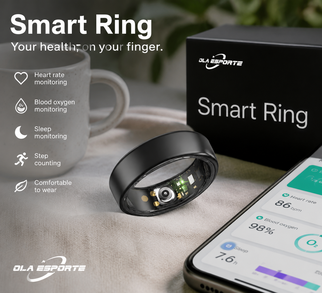 Temperature Ring Skin - خاتم ذكي للرجال والنساء مع علبة