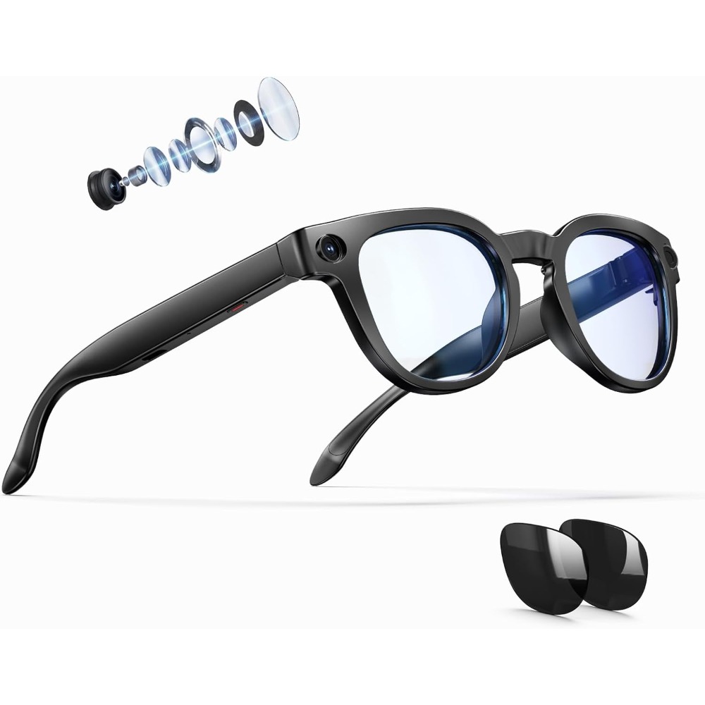 Smart Glasses Lens - نظارات ذكية مع كاميرا بدقة 8