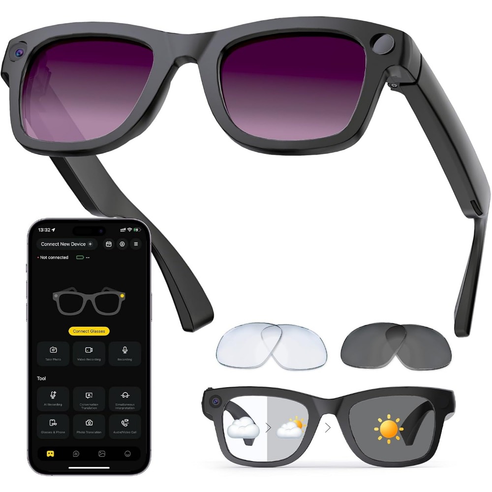 Smart Glasses Lens - نظارات ذكية مع ترجمة بالذكاء الاصطناعي،