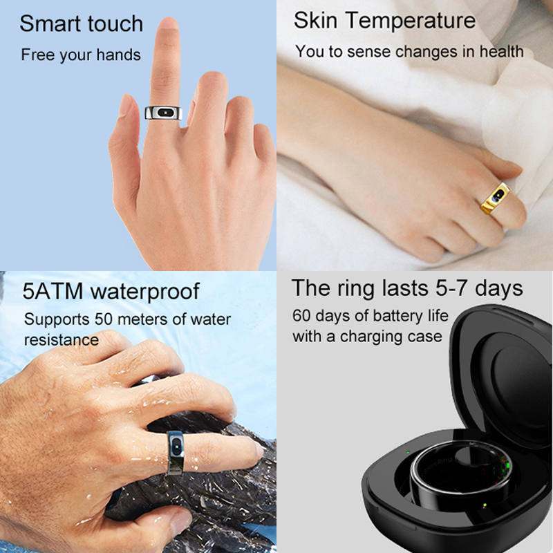 خاتم ذكي R08 للرجال والنساء مع - مراجعة Temperature Ring Skin وسعره