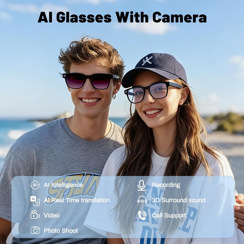 نظارات ذكية مع ترجمة بالذكاء ا - مراجعة Smart Glasses Lens وسعره